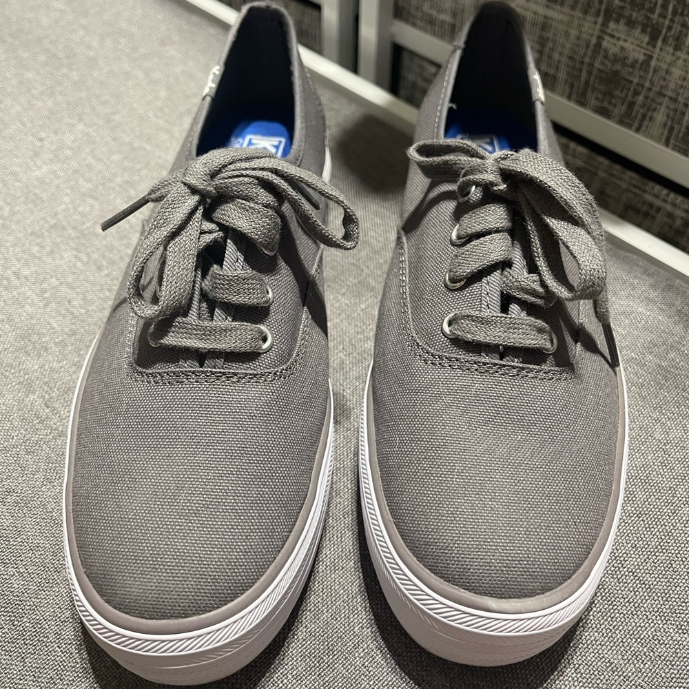 Slightly used Keds gray platform tennis